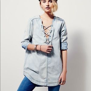 Free People Denim Tunic